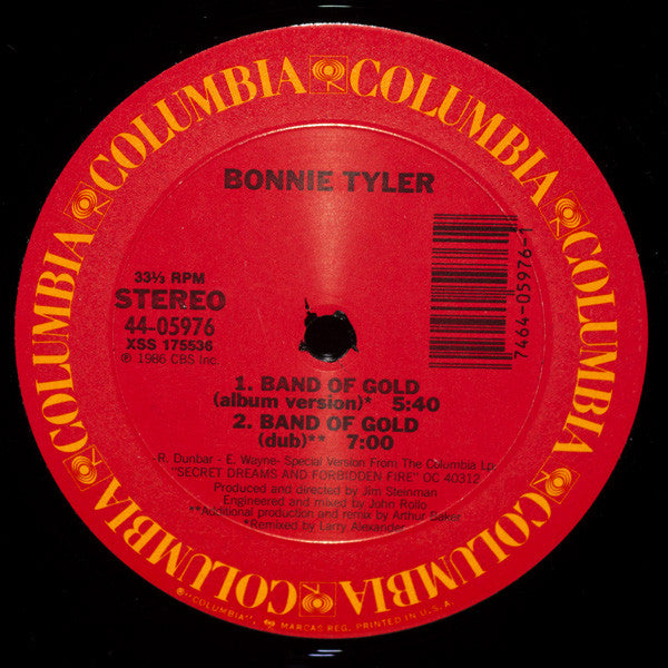 Bonnie Tyler : Band Of Gold (12")