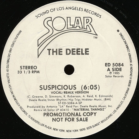 The Deele : Suspicious (12", Promo)