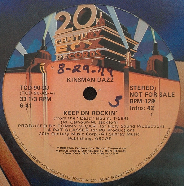 Kinsman Dazz : Keep On Rockin' (12", Promo)