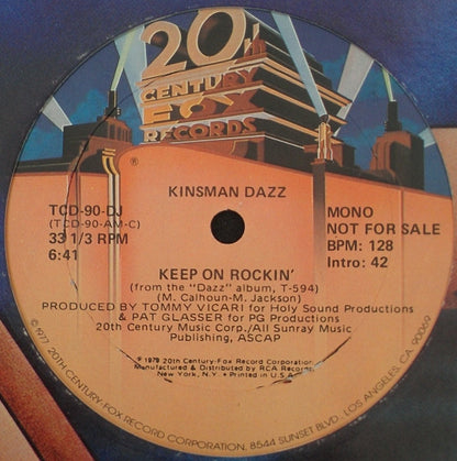Kinsman Dazz : Keep On Rockin' (12", Promo)