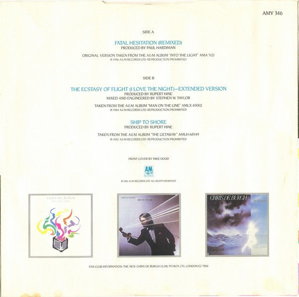 Chris de Burgh : Fatal Hesitation (12", Single)