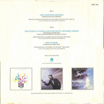 Chris de Burgh : Fatal Hesitation (12", Single)