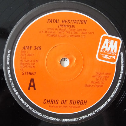 Chris de Burgh : Fatal Hesitation (12", Single)