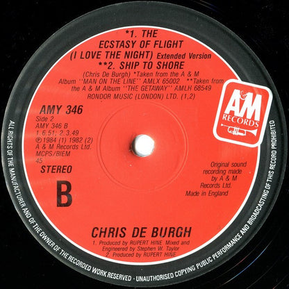Chris de Burgh : Fatal Hesitation (12", Single)