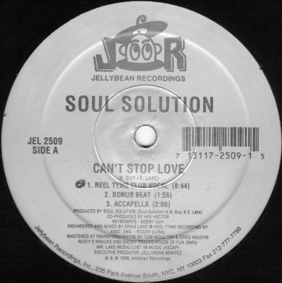 Soul Solution : Can't Stop Love (12")