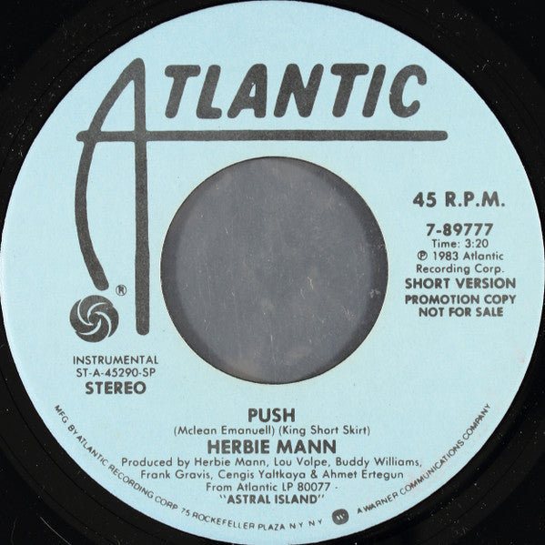 Herbie Mann : Push  (7", Promo, SP )