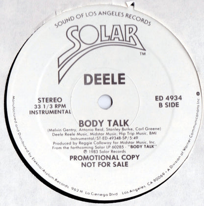 Deele* : Body Talk (12", Promo, SP)