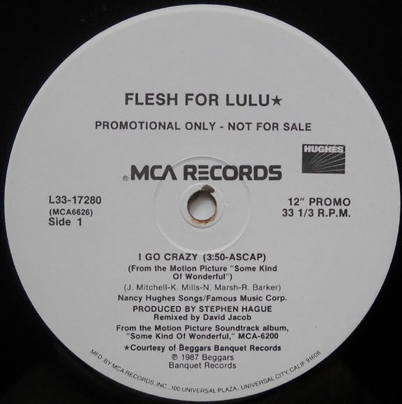 Flesh For Lulu : I Go Crazy (12", Single, Promo)