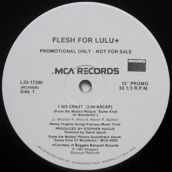 Flesh For Lulu : I Go Crazy (12", Single, Promo)