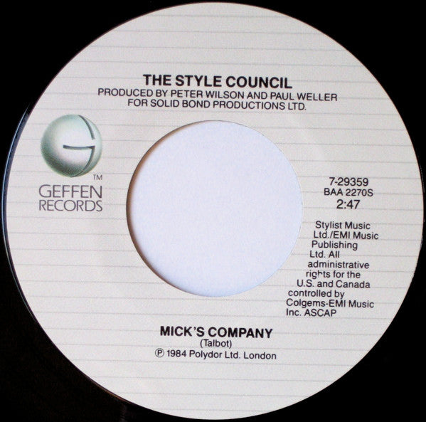 The Style Council : My Ever Changing Moods (7", Single)