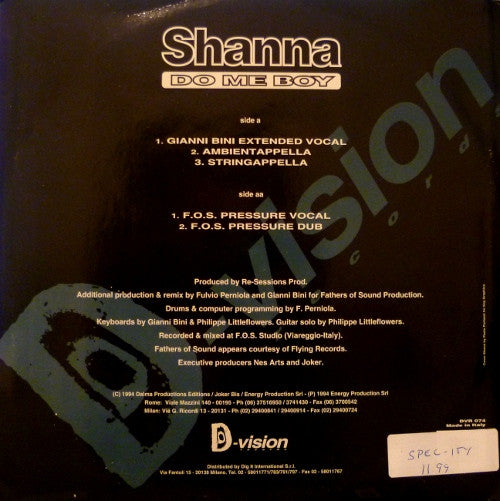 Shanna : Do Me Boy (The Remixes - Part 2) (12")
