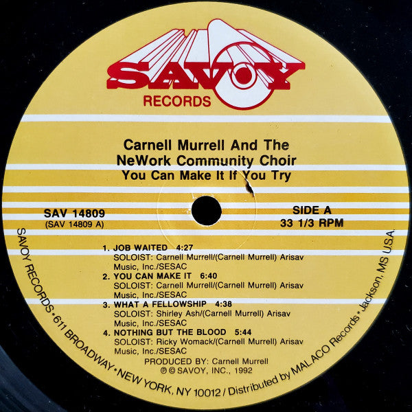 Carnell Murrell And The NeWork Community Choir : You Can Make It If You Try (LP, Album)