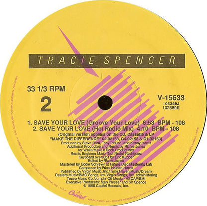 Tracie Spencer : Save Your Love (12", Single)