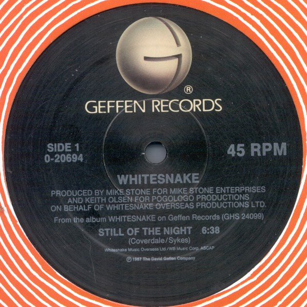 Whitesnake : Still Of The Night / Don't Turn Away (12", Maxi)