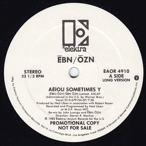 Ēbn/Ōzn* : AEIOU Sometimes Y (12", Promo)
