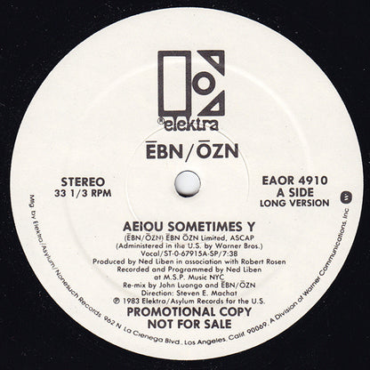 Ēbn/Ōzn* : AEIOU Sometimes Y (12", Promo)