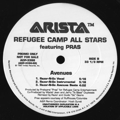 Refugee Camp All Stars Featuring Pras* : Avenues (12", Promo)