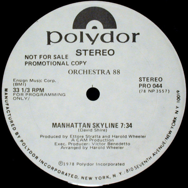 Orchestra 88 : Manhattan Skyline / More Than A Woman (12", Promo)