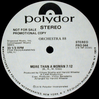 Orchestra 88 : Manhattan Skyline / More Than A Woman (12", Promo)