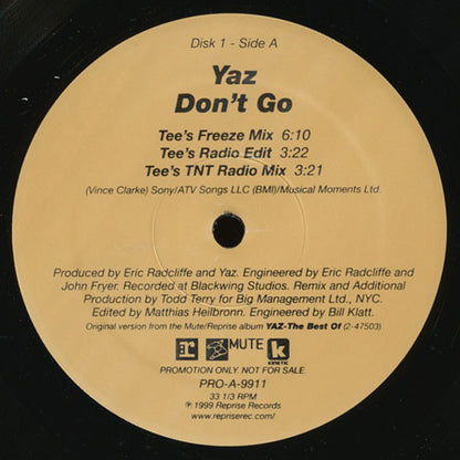 Yaz* : Don't Go (2x12", Promo)