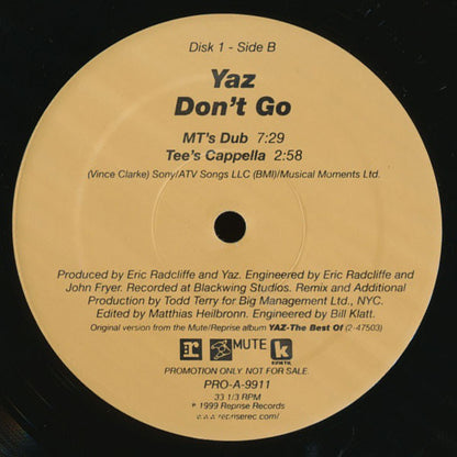 Yaz* : Don't Go (2x12", Promo)