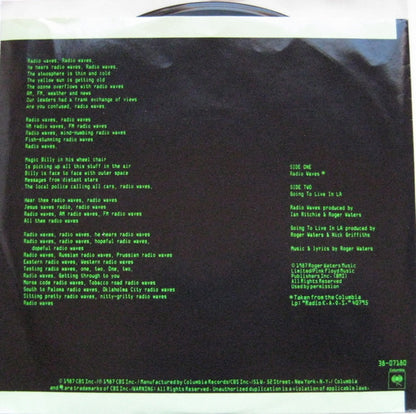 Roger Waters : Radio Waves (7", Single, Styrene, Car)