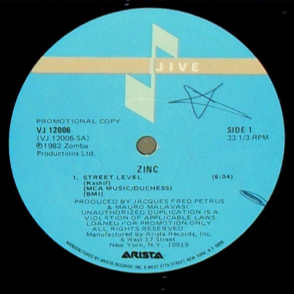 Zinc (2) : Street Level (12", Promo)
