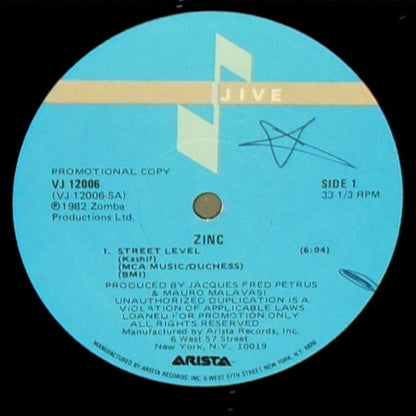Zinc (2) : Street Level (12", Promo)