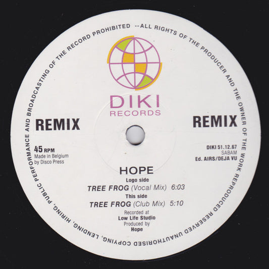 Hope : Tree Frog (Remix) (12", Single)