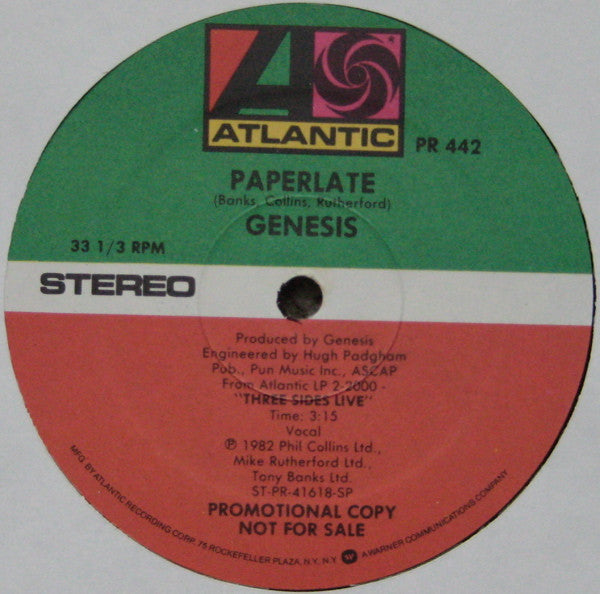 Genesis : Paperlate (12", Single, Promo)