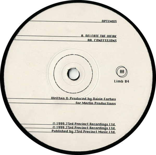 Optimus : Delete The Weak / Confessions (12")