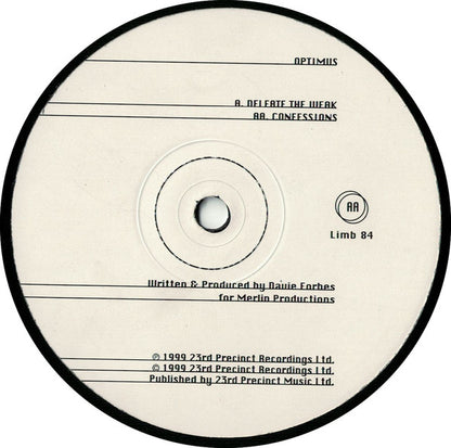 Optimus : Delete The Weak / Confessions (12")