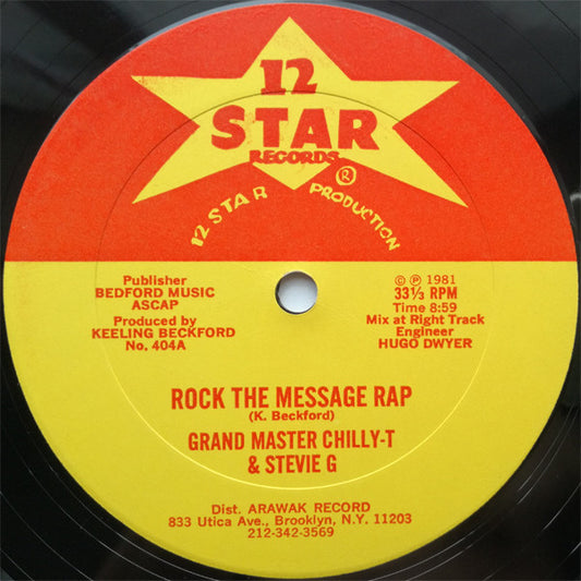 Grand Master Chilly-T & Stevie G (3) / Keeling Beckford Connection : Rock The Message Rap (12", Red)