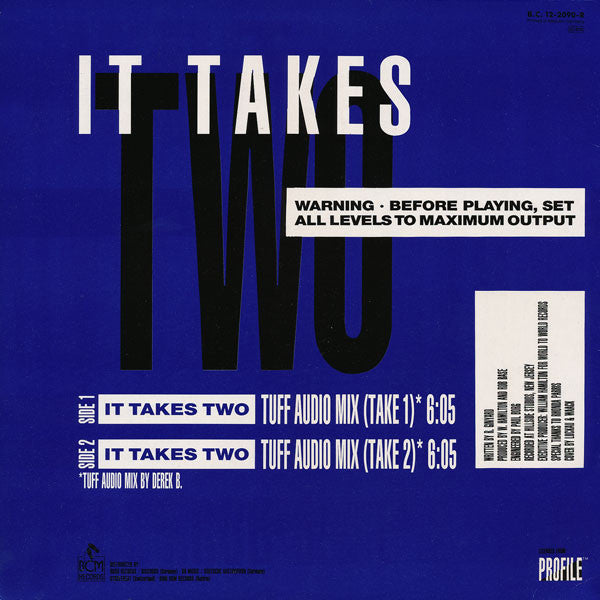 Rob Base & DJ E-Z Rock : It Takes Two (Derek B...Remix) (12", 1st)