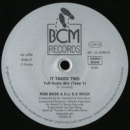 Rob Base & DJ E-Z Rock : It Takes Two (Derek B...Remix) (12", 1st)