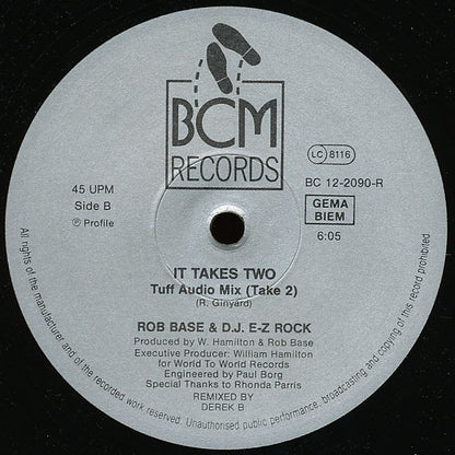 Rob Base & DJ E-Z Rock : It Takes Two (Derek B...Remix) (12", 1st)