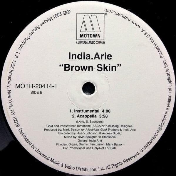 India.Arie : Brown Skin (12", Promo)