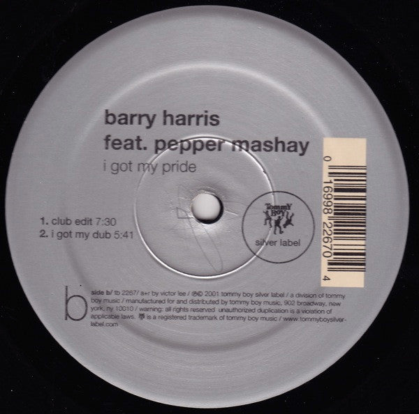 Barry Harris Feat. Pepper Mashay : I Got My Pride (12")