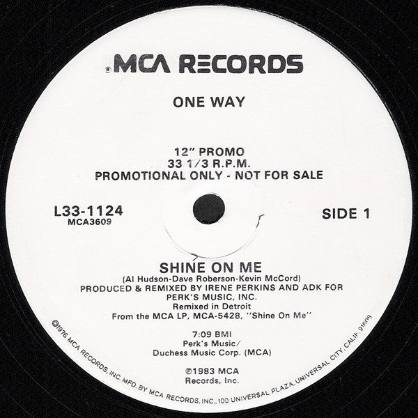 One Way : Shine On Me (12", Promo)
