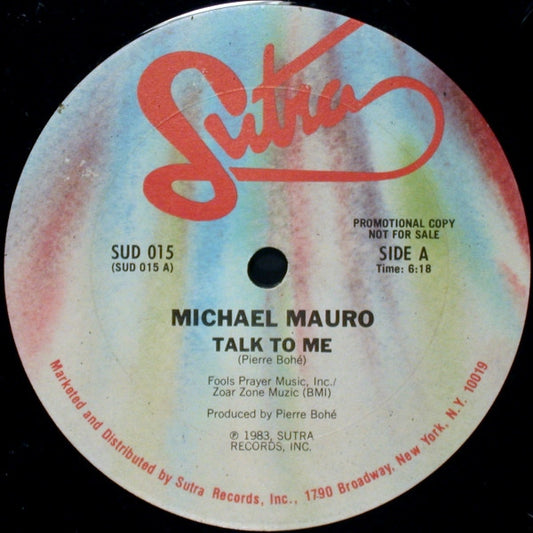 Michael Mauro : Talk To Me (12", Promo)