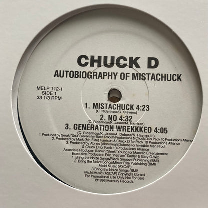 Chuck D : Autobiography Of Mistachuck (2xLP, Album, Promo)