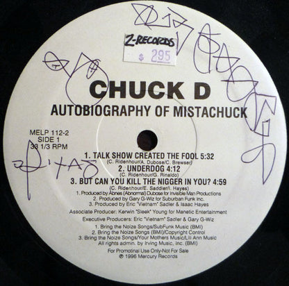 Chuck D : Autobiography Of Mistachuck (2xLP, Album, Promo)