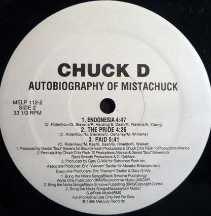 Chuck D : Autobiography Of Mistachuck (2xLP, Album, Promo)