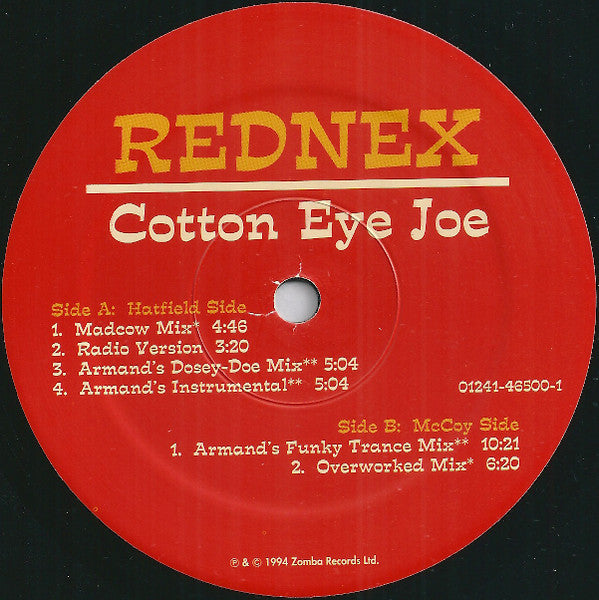 Rednex : Cotton Eye Joe (12", Single)
