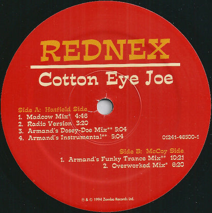 Rednex : Cotton Eye Joe (12", Single)
