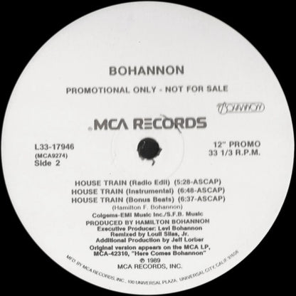 Bohannon* : House Train (12", Single, Promo)