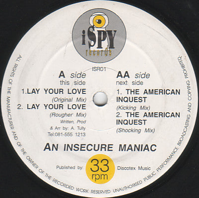 An Insecure Maniac : Lay Your Love (12")