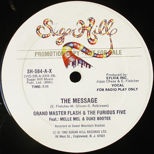 Grand Master Flash & The Furious Five* Feat.: Melle Mel & Duke Bootee : The Message (12", Promo)