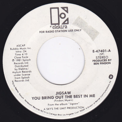 Jigsaw (3) : You Bring Out The Best In Me (7", Single, Promo, SP)