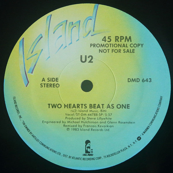 U2 : Two Hearts Beat As One (12", Single, Promo, SRC)